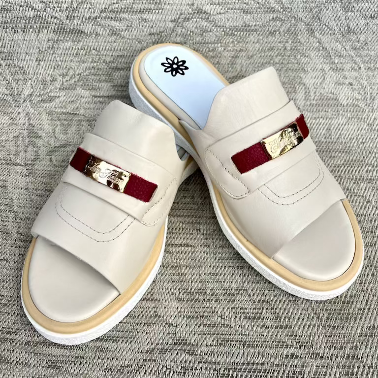 Kaden Slip-On Sandal with Red Logo Detail - Perfect beach, resort, or yacht shoe