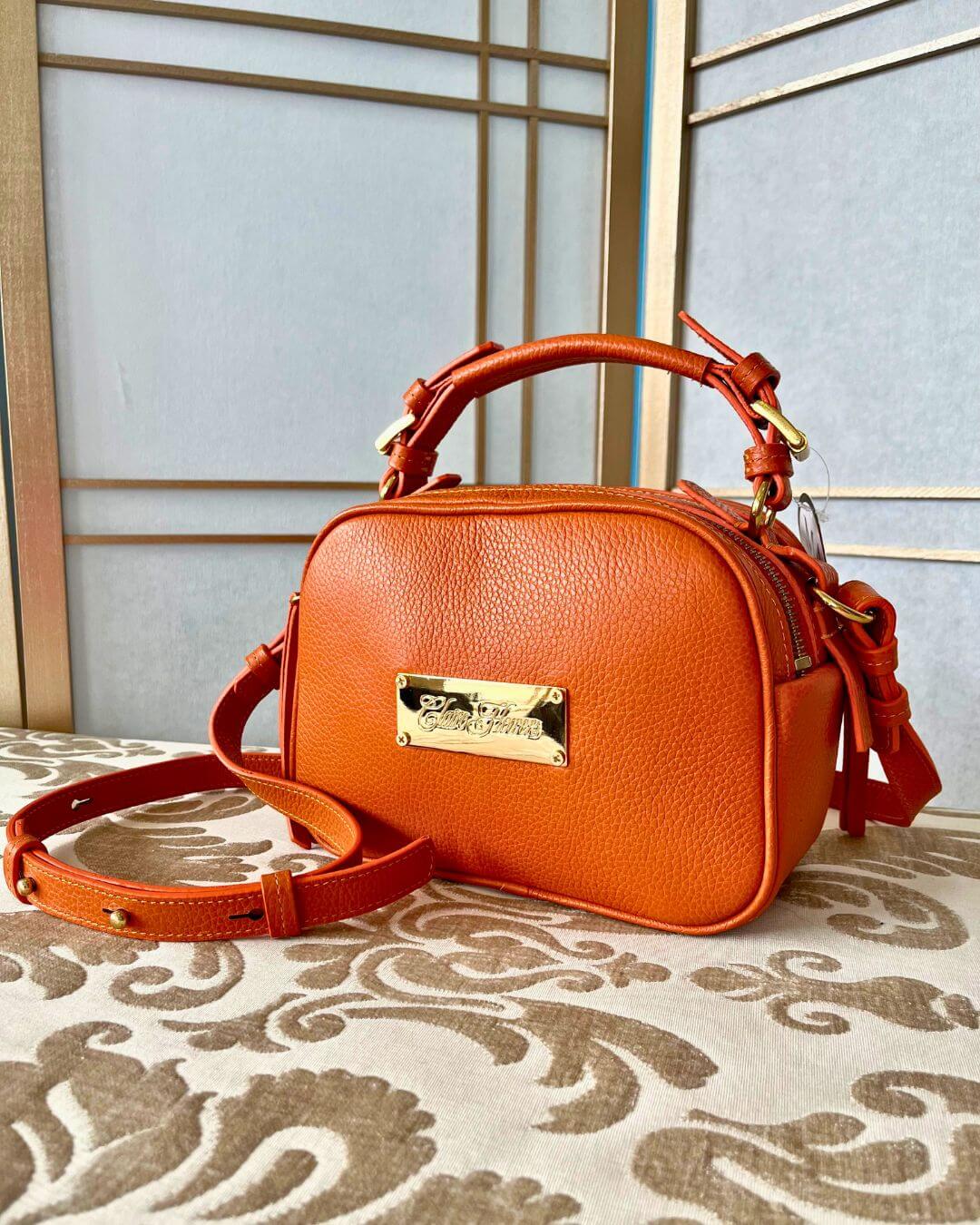 Claire Flowers Crossbody Bag in Rust Orange