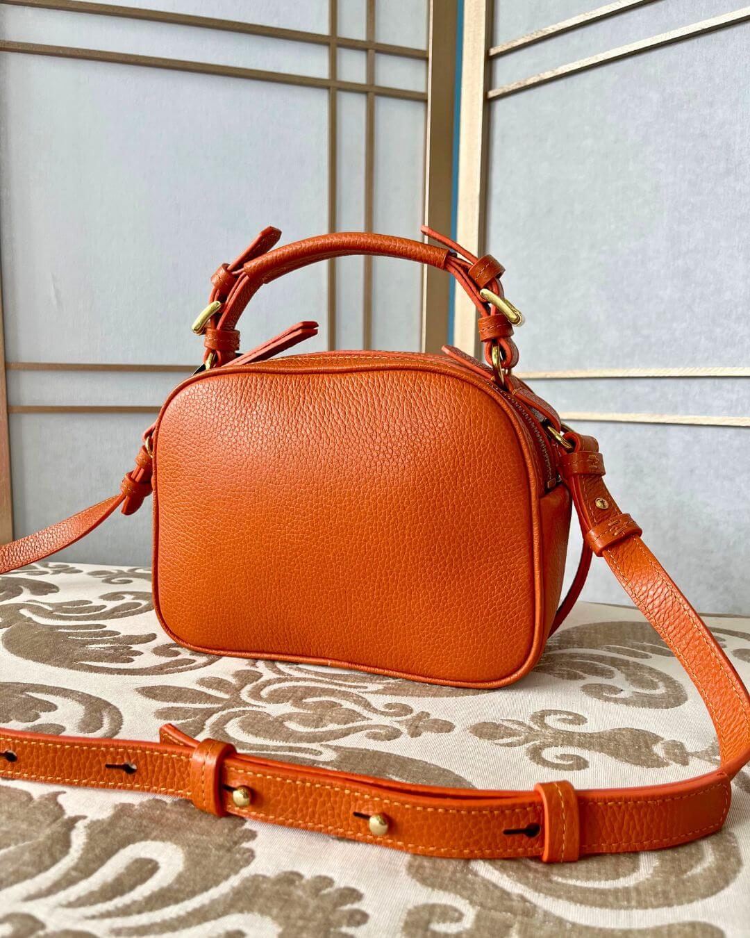 Claire Flowers Crossbody Bag in Rust Orange