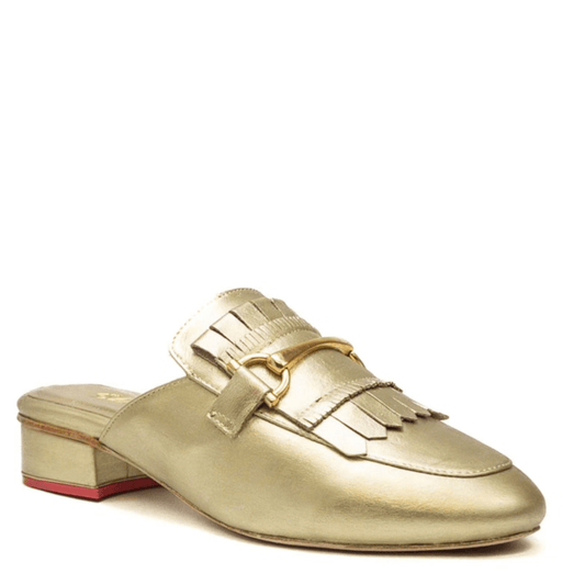 Jayme Mule in Gold Leather - Perfect shoe for a comfortable luxury lifestyle